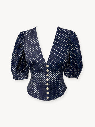 The Rosa Blouse - Navy Spot