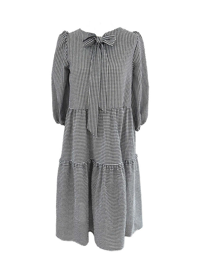 The Well Worn gingham check bow dress