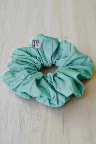 turquoise stripe scrunchie