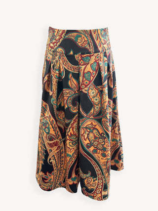 Paisley patterned skirt on a white background