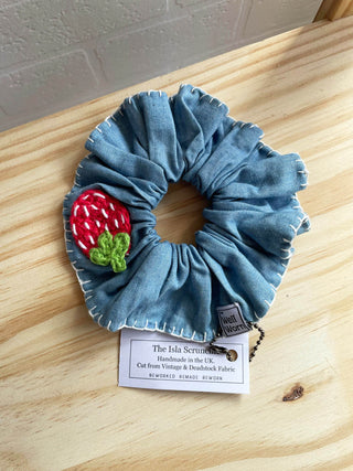 strawberry hair scrunchie on shelf