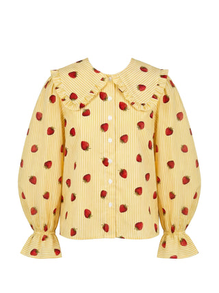 cotton strawberry blouse on mannequin