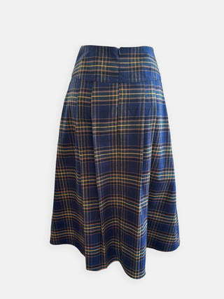 Blue plaid skirt on a white background