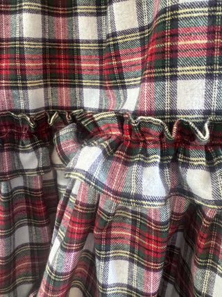 The Rosa Double Ruffle Skirt - Red Stewart Tartan
