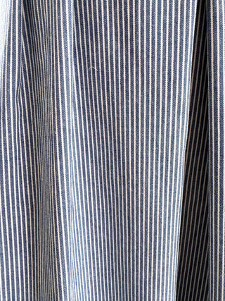 Close-up of a blue and white striped fabric texture