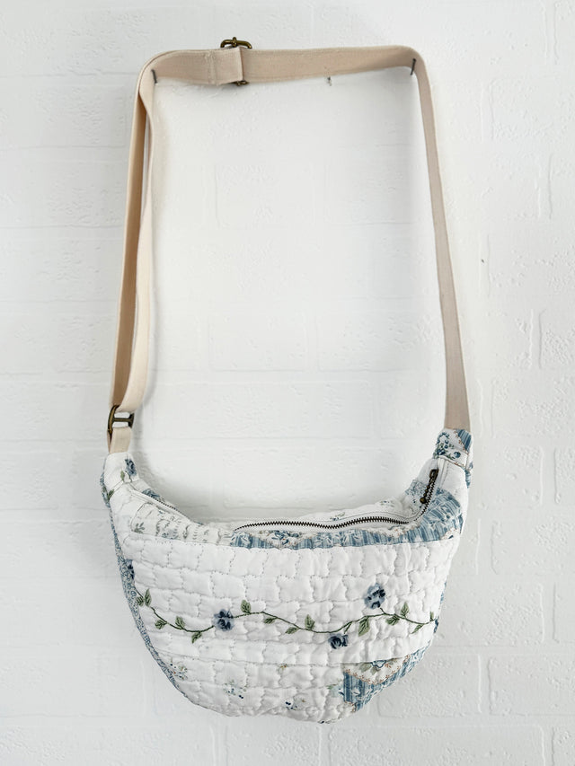 The Well Worn quilted bag on hanging on wall