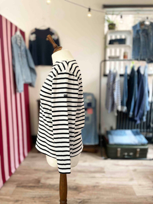 The Well Worn upcycled breton on mannequin side