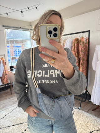 women wearing denim bag