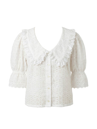 front broderie blouse on mannequin