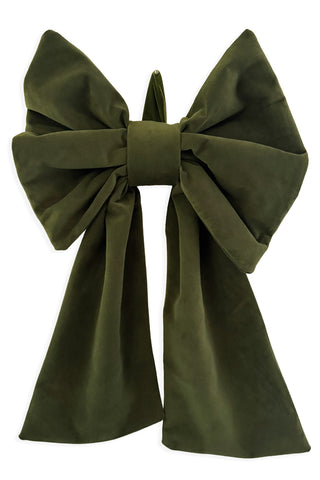Green bow on a white background