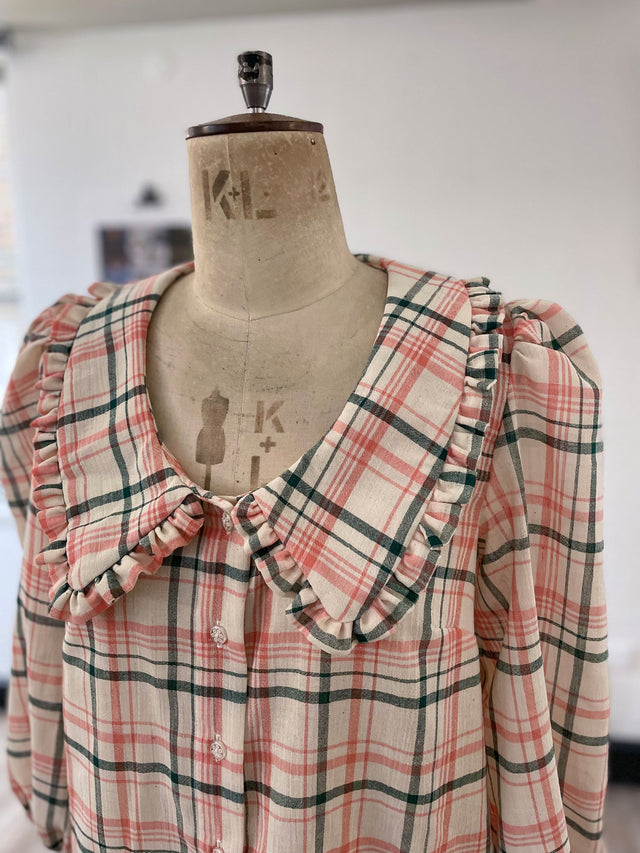 The Well Worn check blouse mannequin detail