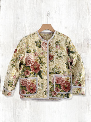 vintage quilted jacket on hanger
