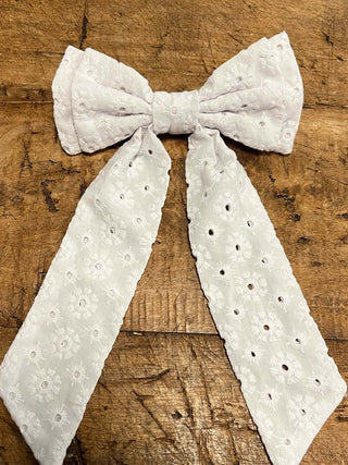 white cotton broderie