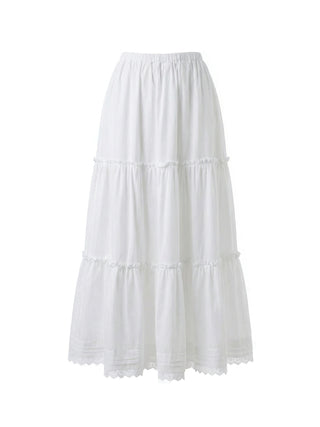 White tiered skirt on a white background