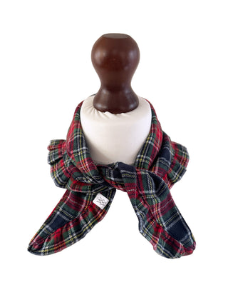 Plaid scarf on a mannequin with a white background