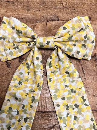 yellow confetti print bow