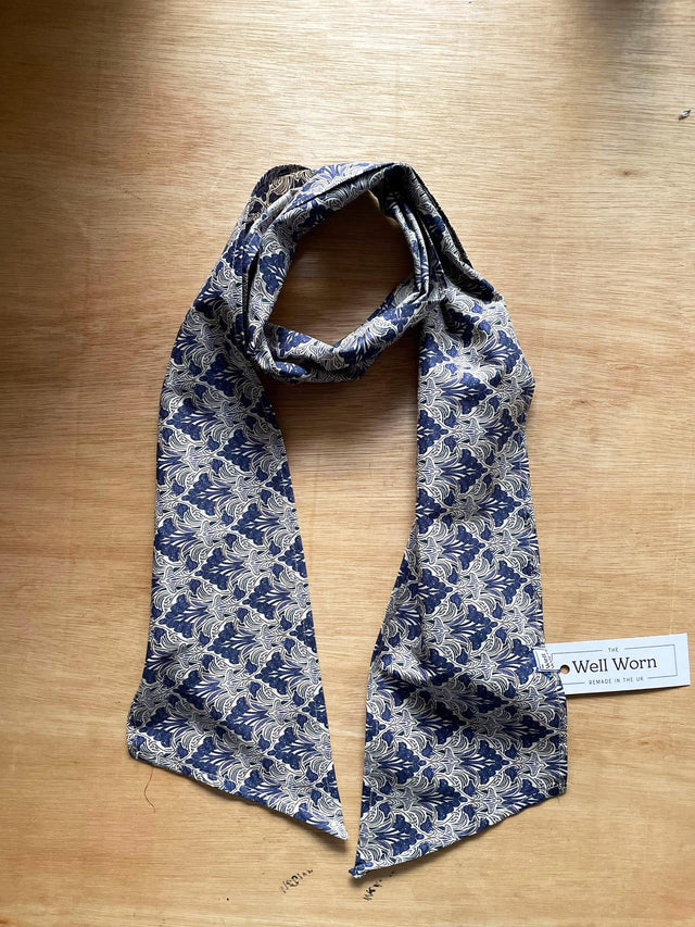blue-printed-skinny-scarfs-on-table