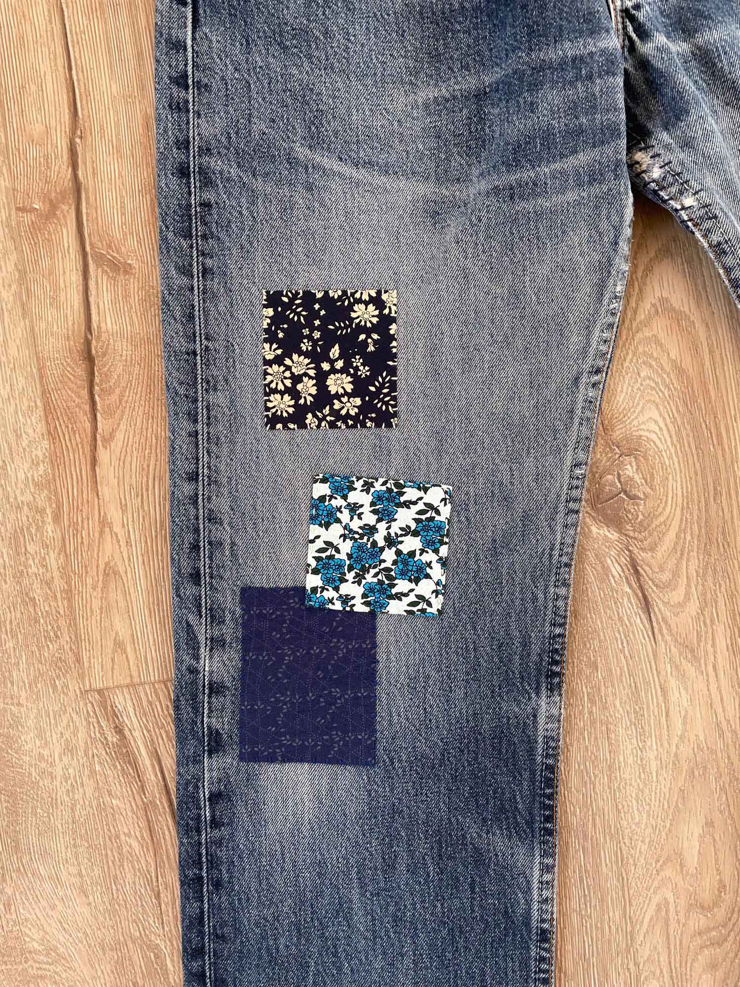 14 Sashiko and Boro Patched Vintage Jeans 30