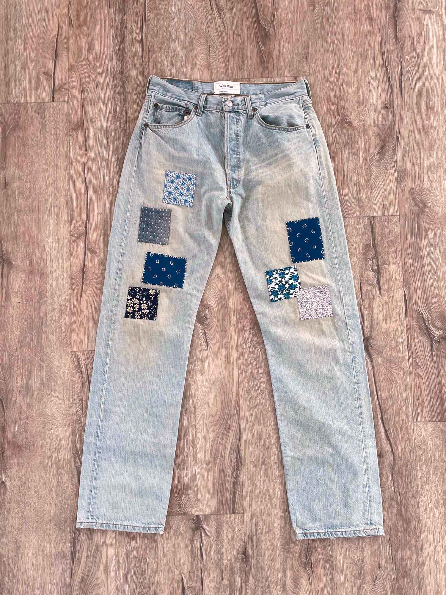 Patched jean sales