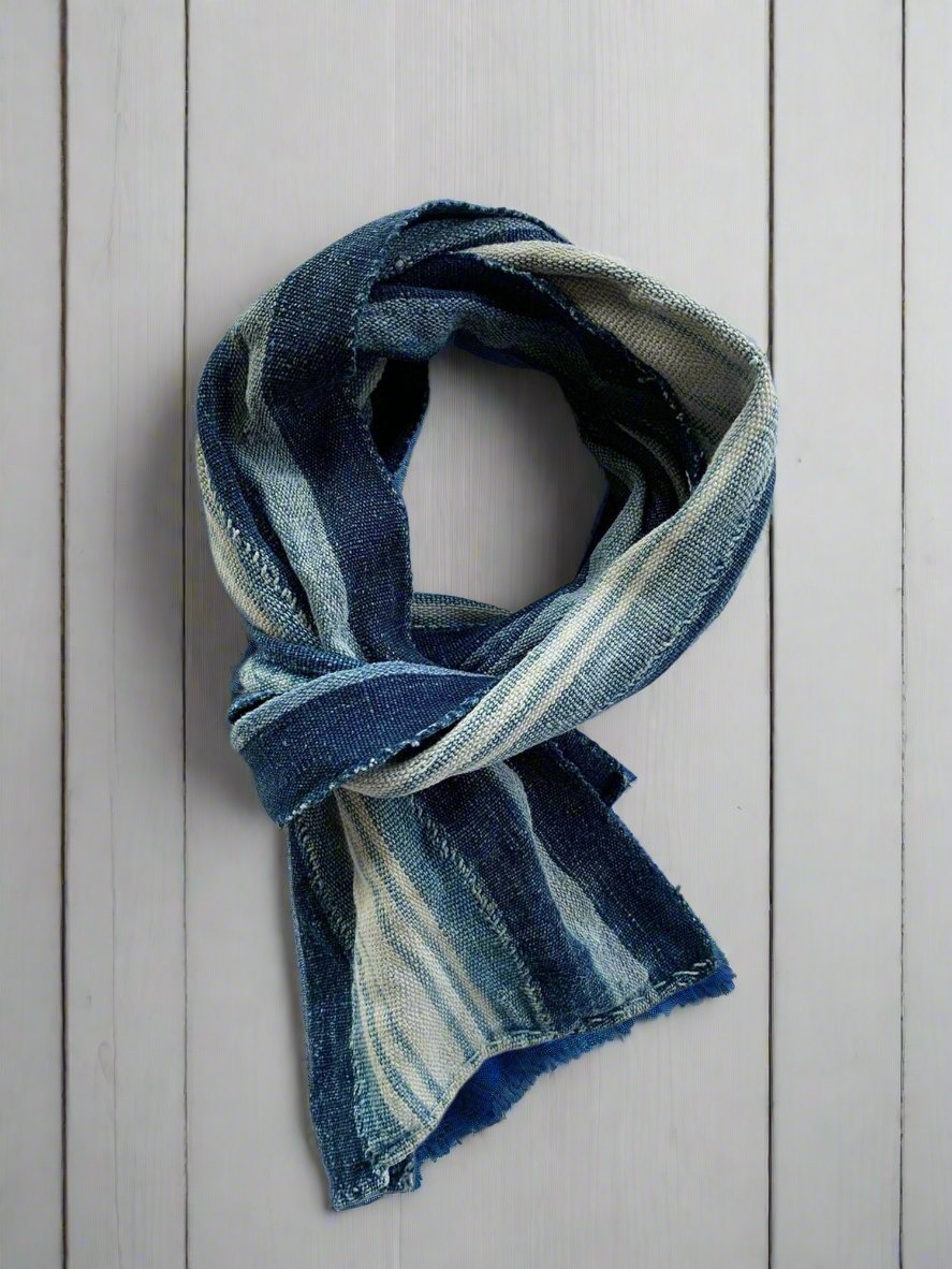 Indigo Striped Scarf 46